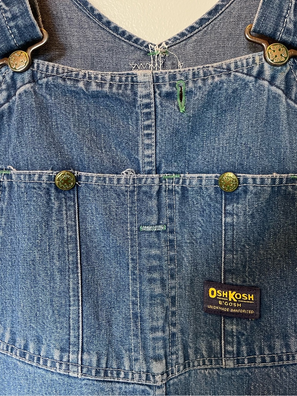 OshKosh B'gosh Vintage Blue Denim Bib Overalls  American Made Classic Workwear